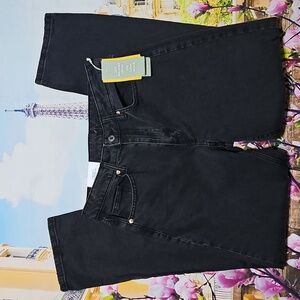 H&M Classic Black Vintage Straight High Waist Jeans Size 6 New